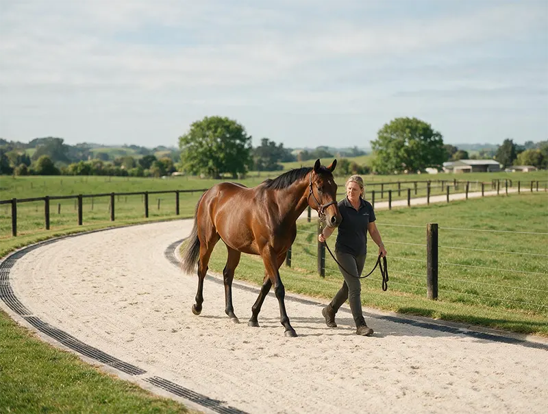 horse following an individual rehabilitation programme at brookby heights