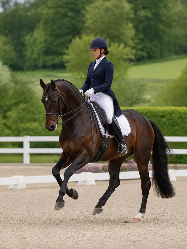young warmblood developing balance softness and rideability under saddle