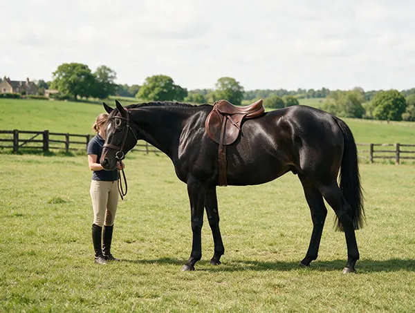 young thoroughbred learning confident ground manners at brookby lodge